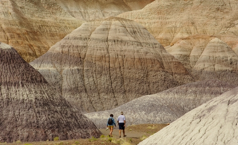 Blue Mesa TrailVisitors enjoy the otherworldly walk along the Blue Mesa.