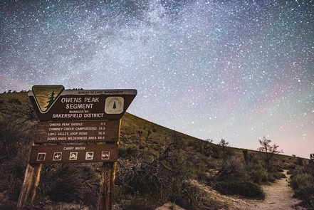 Pacific Crest Trail night skiesThe milky way is visible in the night sky from the Pacific Crest Trail in the Owens Peak Segment.