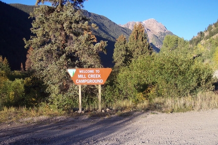 Mill Creek Campground sign